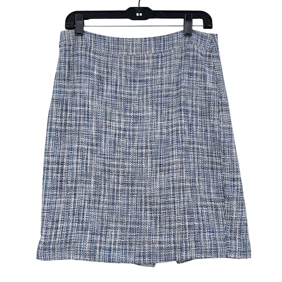 J.Crew Dresses & Skirts - J.Crew No. 2 Pencil Skirt Blue White Tweed‎ Textured Cotton Blend Size 6